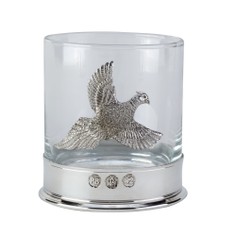 Single Pewter Flying Pheasant Whisky Glass