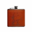 The Just Slate Company Shooting Engraved Leather Wrapped Hip Flask additional 1
