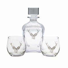 The Just Slate Company Decanter & Glass Set - Stag Prince