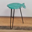 Wooden Fish Design Plant Stand - Turquoise additional 1