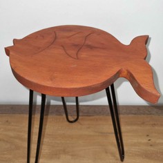 Wooden Fish Design Plant Stand - Terracotta
