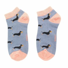 Ladies Blue/Violet Dachshund Trainer Socks