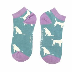 Ladies Labrador Trainer Socks in Blue
