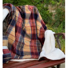 Country Lodge Red Tweed Blanket/Throw