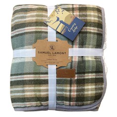 Country Lodge Green Tweed Blanket/Throw