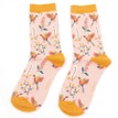 Ladies Dusky Pink Pheasants and Flowers Socks additional 1