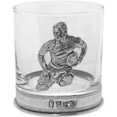English Pewter Rugby Whisky Glass Tumbler