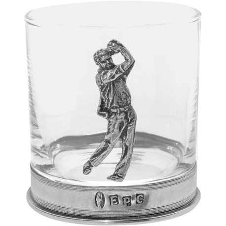 English Pewter Golf Whisky Glass Tumbler