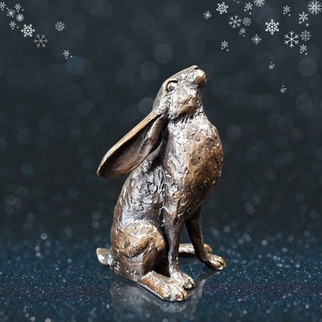 Richard Cooper Limited Edition Small Hare Moon Gazing Bronze Sculpture