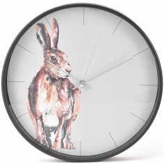 Meg Hawkins Hare Round Wall Clock