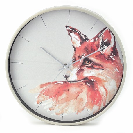 Meg Hawkins Fox Round Wall Clock