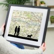 Personalised Walking with Dog Map Print additional 1