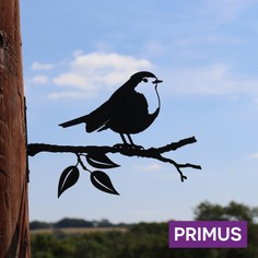 Metal Robin Bird Silhouette Garden Ornament