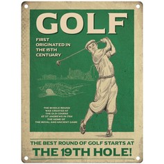 The 19th Hole Golf Metal Sign