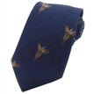 Soprano Flying Pheasants On Blue Ground Country Silk Tie additional 1