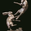 Richard Cooper Limited Edition Small Hares Boxing Bronze Sculpture additional 1