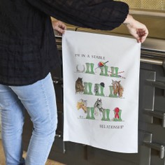 'I'm In A Stable Relationship' Horse Lover's Tea Towel