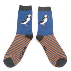 Men's Puffin Stripes Socks Denim
