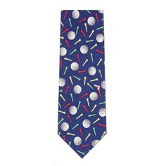 Golf Balls and Tees Silk Tie