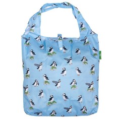 Eco Chic Blue Multi Puffin Shopper Bag