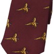 Soprano Wine Red Silk Country Tie With Small Flying Pheasant Design additional 1