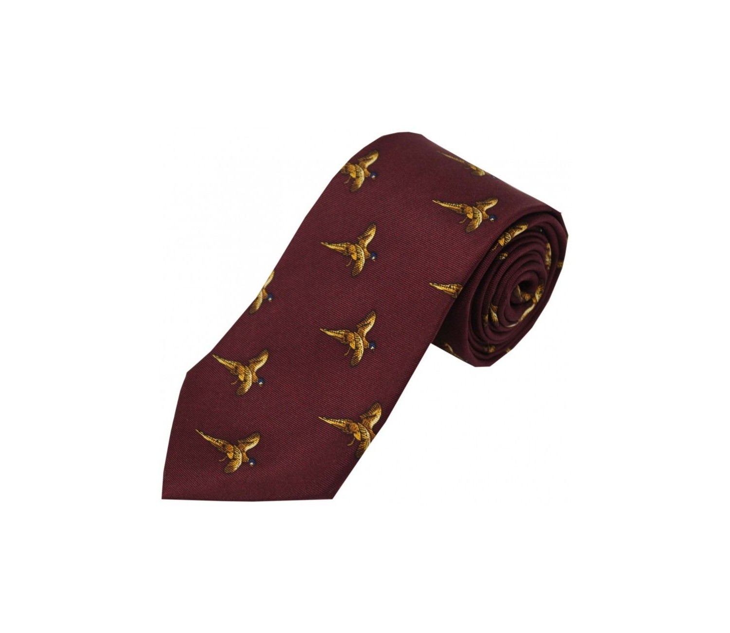 deer stalking roe Soprano red colour Luxury Silk Tie with stag's head design 