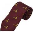 Soprano Wine Red Silk Country Tie With Small Flying Pheasant Design additional 2