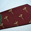 Soprano Wine Red Silk Country Tie With Small Flying Pheasant Design additional 3