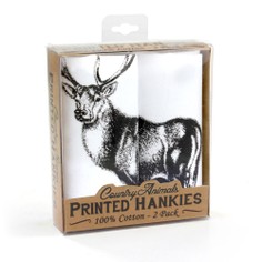 Pack of 2 Stag Handkerchiefs