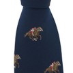 Soprano Navy Blue Horse Racing Woven Silk Tie additional 2