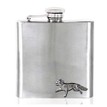 English Pewter 6oz Stainless Steel Fox Design Hip Flask additional 1
