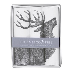 Thornback & Peel Set of 3 Grey Stag Handkerchiefs