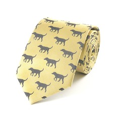 Fox & Chave Gold and Black Labrador Silk Tie