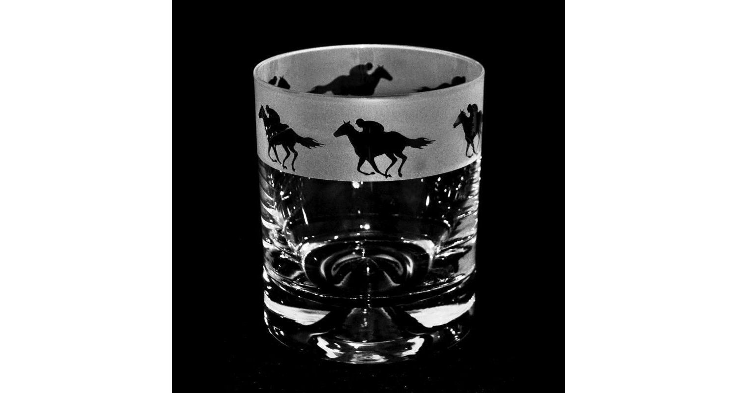 Bicchiere Da Whisky The Milford Collection - Cavallo Da Corsa Inciso A Mano, 30cl, Regalo Perfetto Per Gli Amanti Dei Cavalli