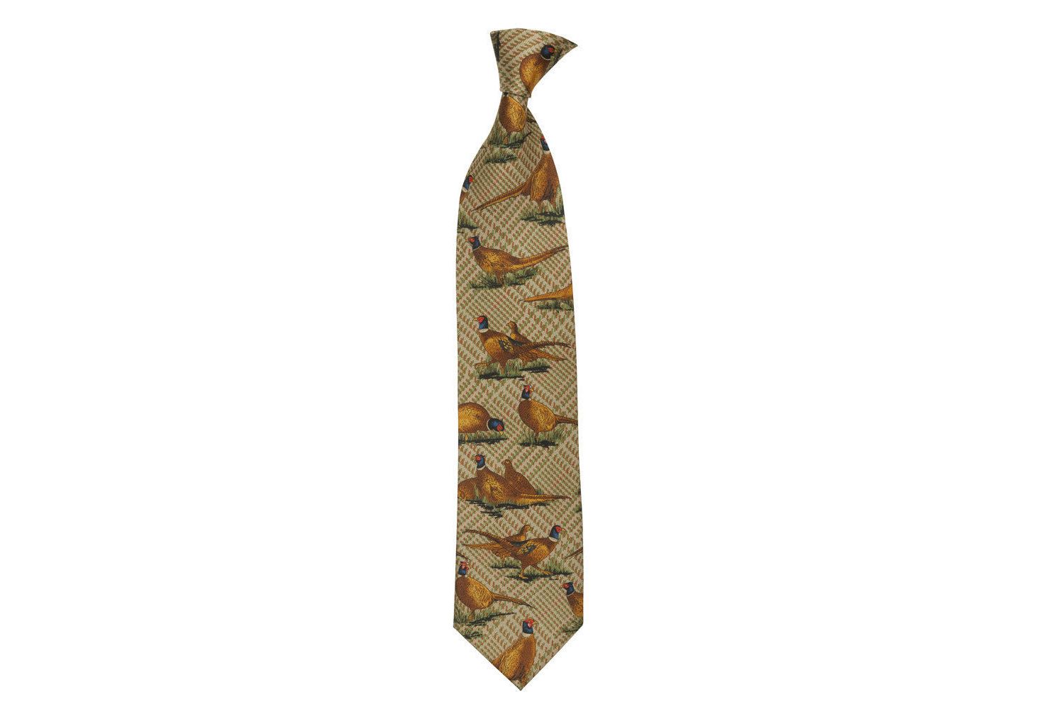 Cravate Endangered Species - Faucon & Faisan - 100% Soie - Occasion - Modèle 6 819a