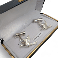 Sterling Silver Cartridge and Pheasant Cufflinks alternative