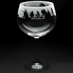 Animo Fishing Scene Gin Balloon Glass
