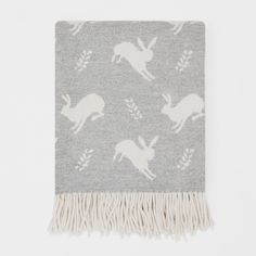 Remony Hare on Grey Merino Wool Throw alternative