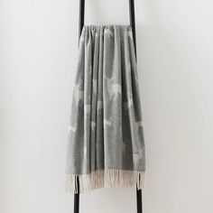 Remony Stag on Grey Merino Wool Throw