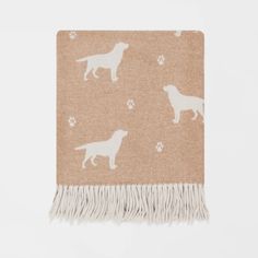 Remony Labrador on Beige Merino Wool Throw alternative