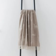 Remony Stag on Fawn Merino Wool Throw