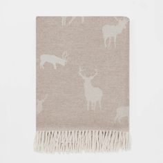 Remony Stag on Fawn Merino Wool Throw alternative