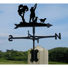 Shooting with Two Labradors Metal Weathervane alternative