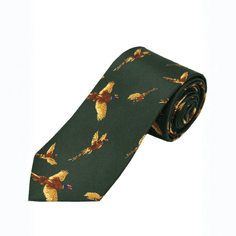 Soprano Green Pheasant Silk Country Tie alternative
