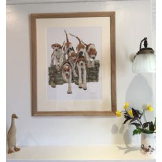 Mary Ann Rogers Limited Edition "Scramble" Hounds Print alternative