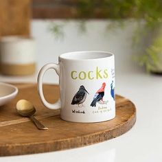 Sarah Edmonds Cocks Birds Ceramic Mug alternative