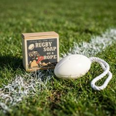 Rugby Ball Soap on a Rope