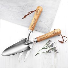 Personalised Luxe Silver Trowel and Fork Set alternative