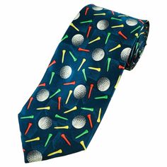 Golf Balls and Tees Silk Tie alternative