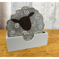 Set of 4 Wooden Sheep Coasters alternative